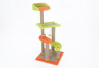 Vier Geschichten-Kätzchen-kletternder Rahmen grün/orange Farbe schön mit Gazebo fournisseur