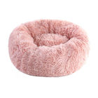 Donut-rundes weiches flaumiges Katzen-Bett, Katzen-Kissen-Bett-Plüsch-Pelz-materielle Graue/Rosa-Farbe fournisseur