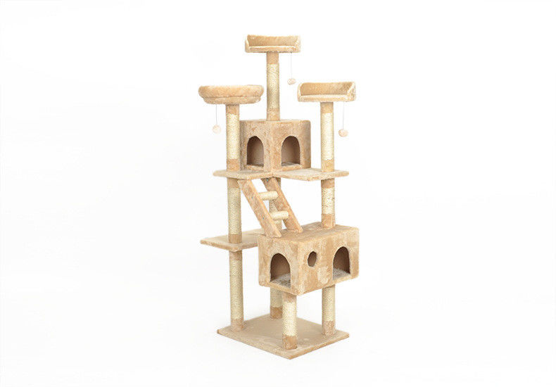 Multi- Schicht-Katzen-kletternde Rahmen-beige/graue Luxusfarbe für 4-5 Katzen verfügbar fournisseur