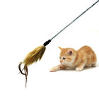 Nettes Katzen-Spielzeug der Miezekatze-harten Nuss, wechselwirkende Katze spielt Feder-Stock für Kätzchen fournisseur